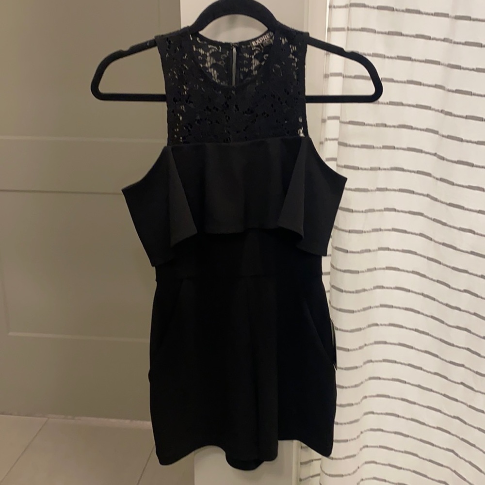 Express Brand NEW with tags Black Off the Shoulder lace romper.